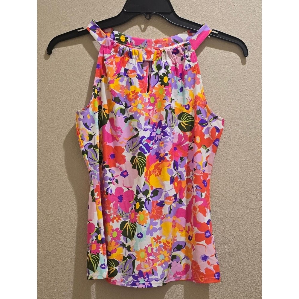 NWOT Jude Connally Claire Keyhole Printed Halter Top Sz S